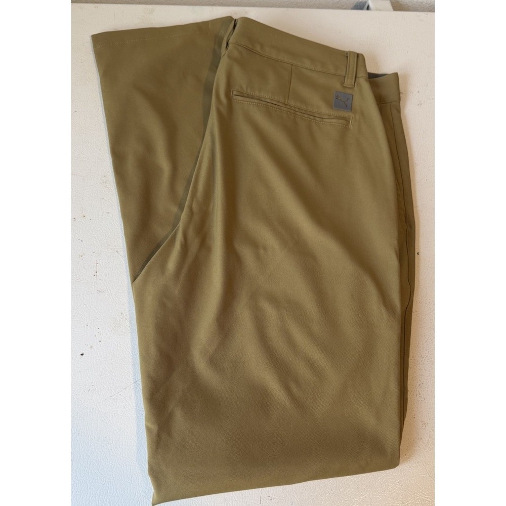 PUMA Golf Pants Mens Size 34x34 Beige Tour Performance Polyester Enjoy Golf
